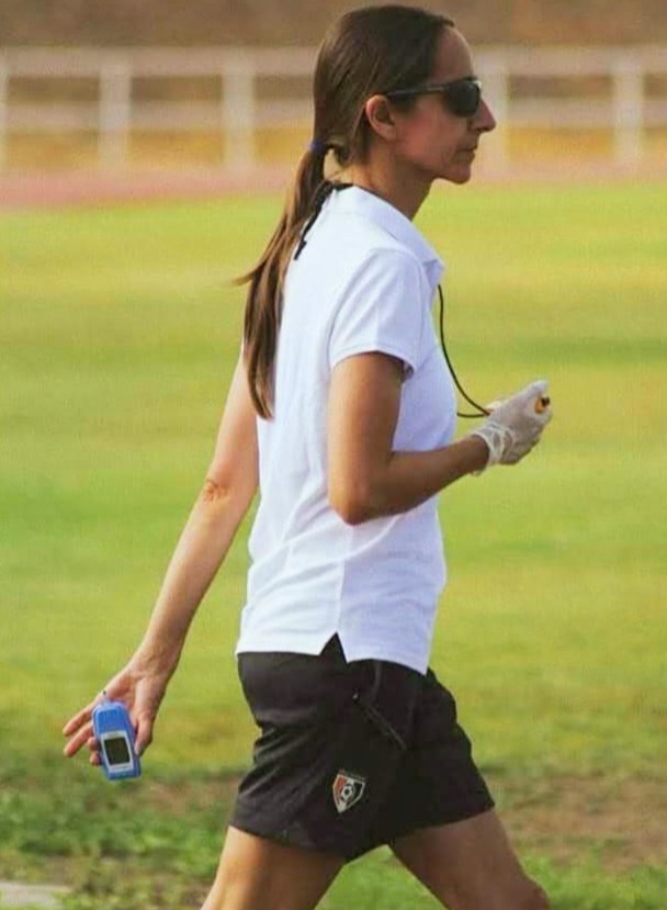 Maite Segrera realizando una prueba de lactato para corredores de running en Valencia